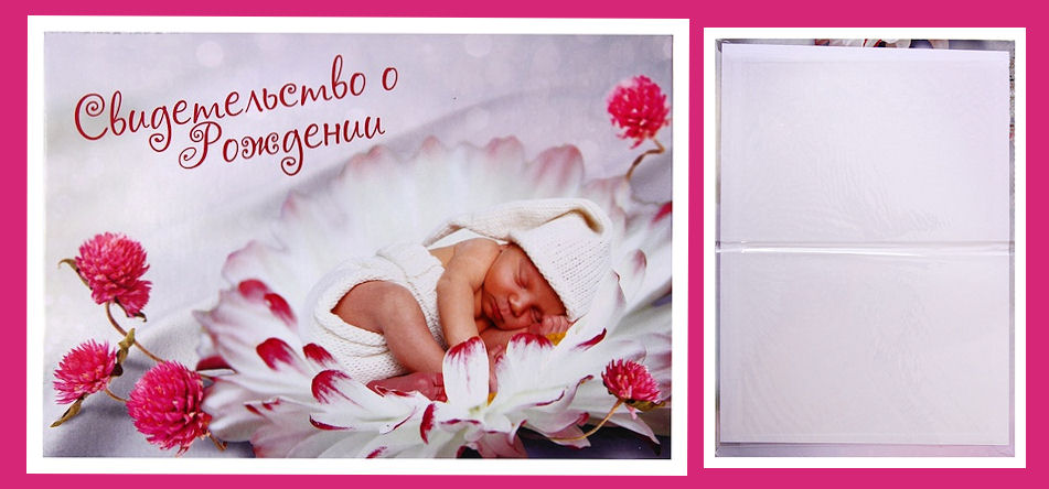 папка «Свидетельство о рождении» Младенец в цветке
